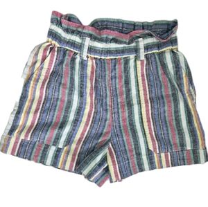 Marine Layer Audrey Paperbag Shorts Size XS Multicolored Stripes Pockets